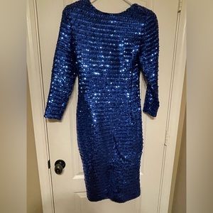 Royal Blue Sequins Dress